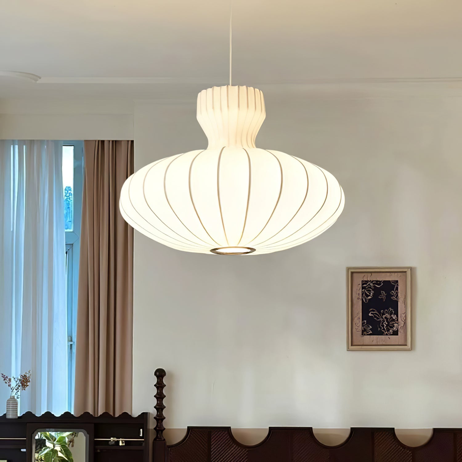 Pendant Light Silk Pleated - MORPHX | Elegant Home Decor