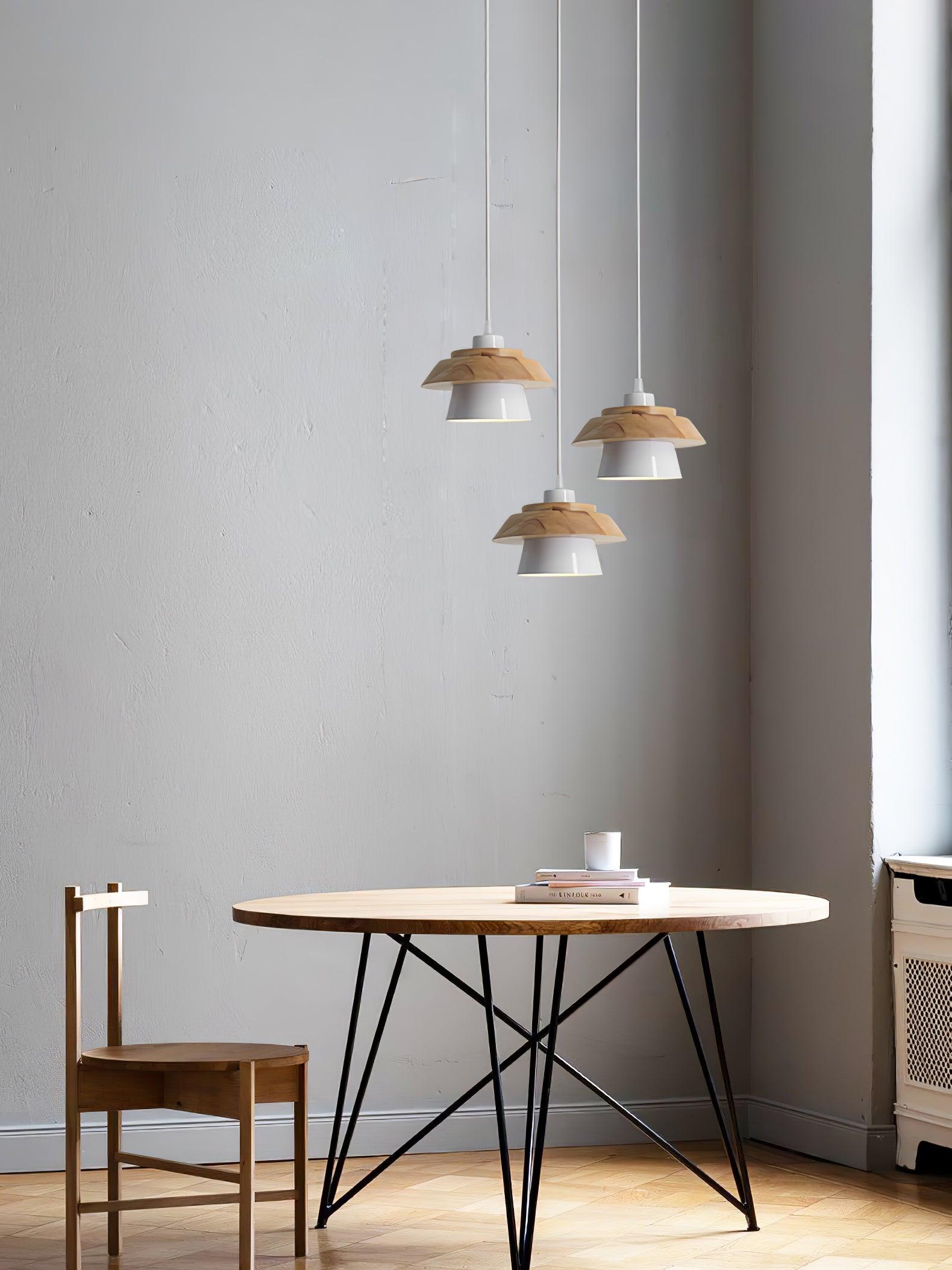 Pendant Light Stone & Wood - SEQUOIA | Natural Elegance
