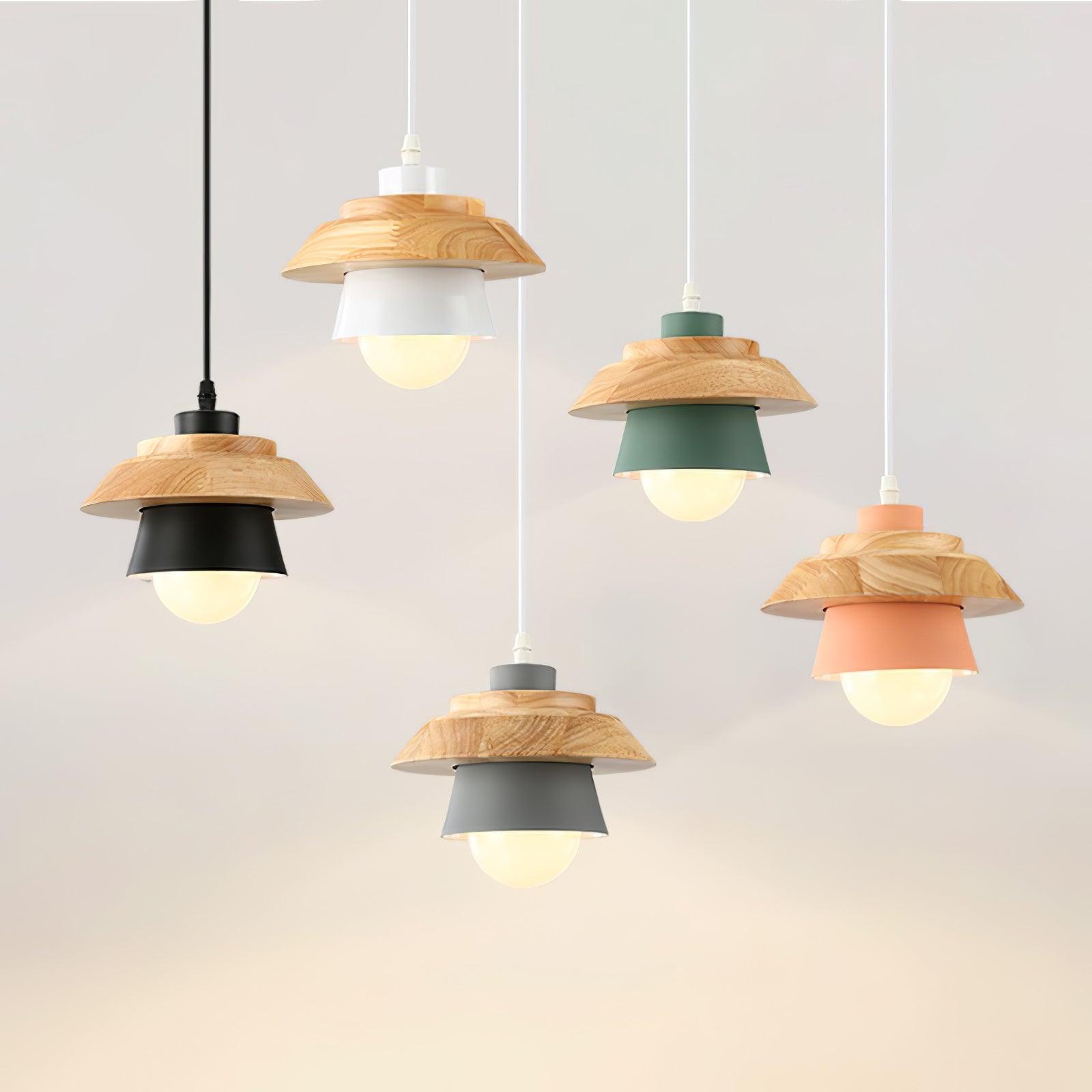 Pendant Light Stone & Wood - SEQUOIA | Natural Elegance