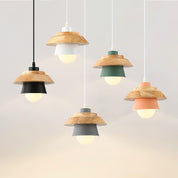Pendant Light Stone & Wood - SEQUOIA | Natural Elegance