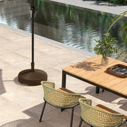 Garden Parasol Base Holder 28kg Sand Filled 23kg Water Filled Outdoor Umbrella Stand Weight, Brown