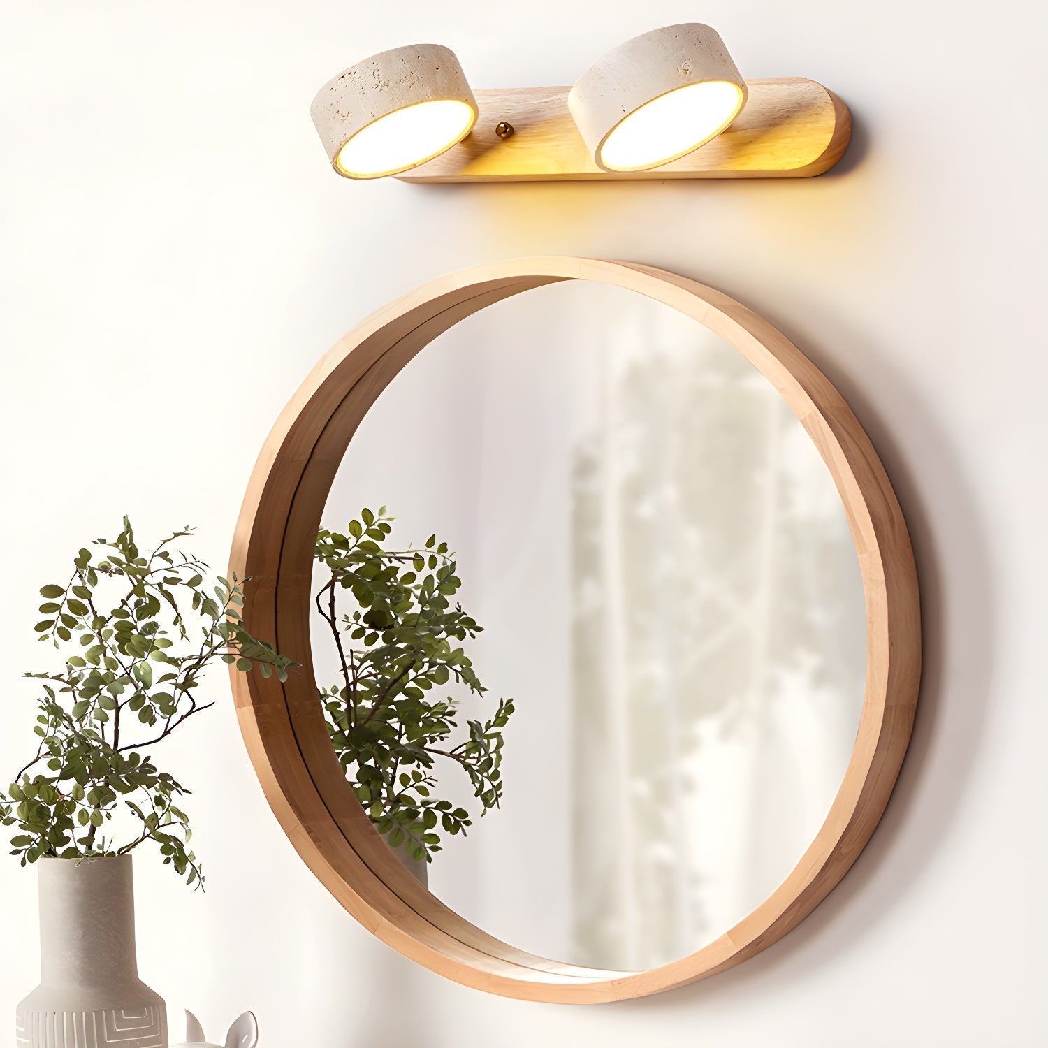 Wall Light Travertine Walnut - ABRAXX | Warm Ambiance