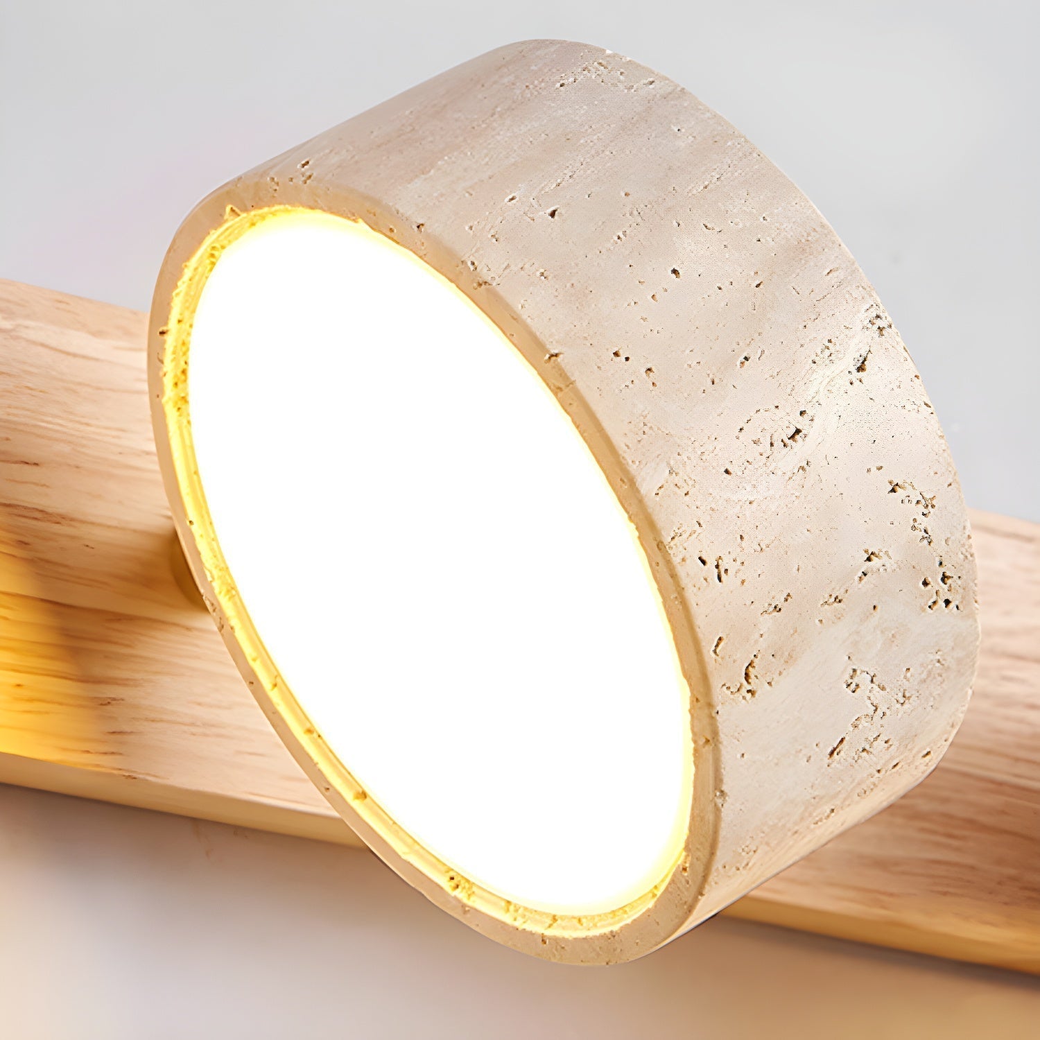 Wall Light Travertine Walnut - ABRAXX | Warm Ambiance