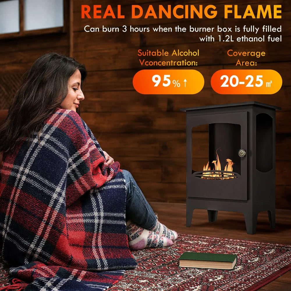 Ethanol Fireplace – 1.2L, Black | Cosy Warmth for Evenings - Image 5