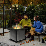 Gas Fire Pit Table, 50,000 BTU, 81×81cm, Grey