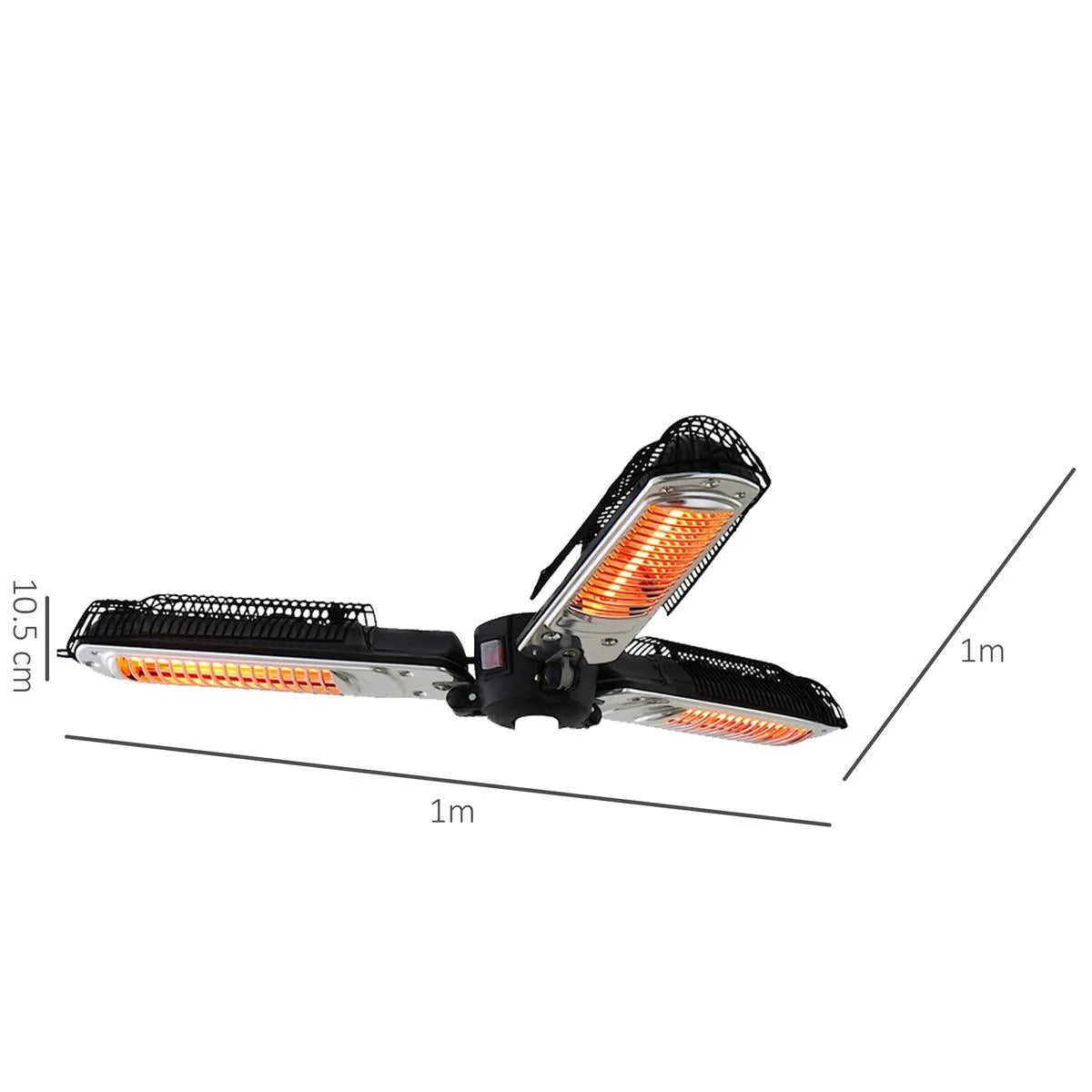 Electric Umbrella Parasol Mounted Infrared Heater 2000W for Patio Gazebo Outdoor Use