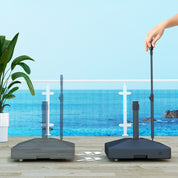 Garden Parasol Base with Adjustable Wheels Handle Filled Up to 55kg with Stand or 45kg with Water for 35mm 38mm 48mm Poles, Black