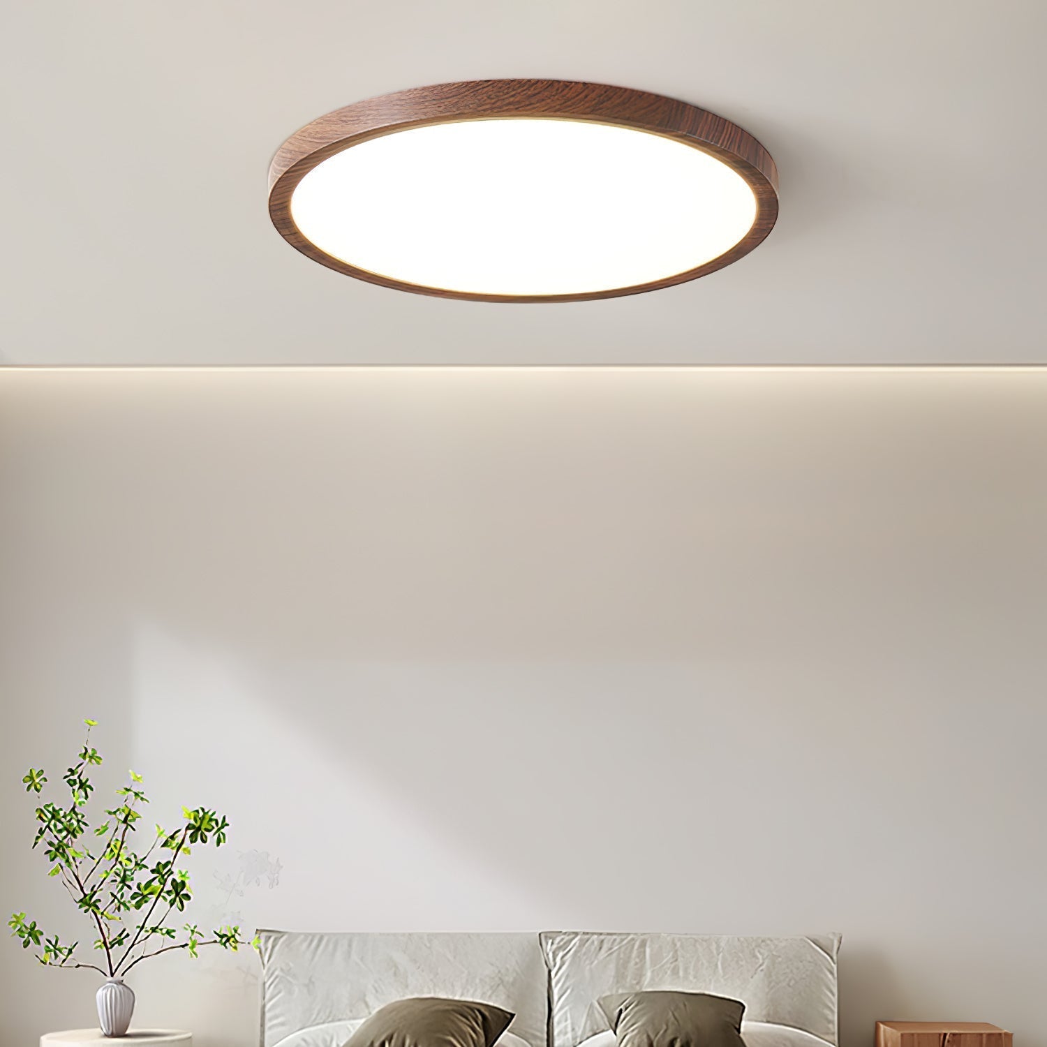 Ceiling Light Walnut Ultrathin - AUREON | Modern Elegance