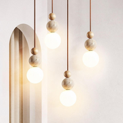 Pendant Light Travertine Stone - TOROID | Elegant Glow