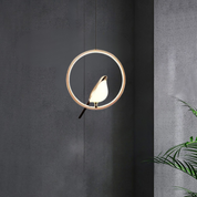 Pendant Light Golden Bird Black Oval - TEKRIX | Elegant