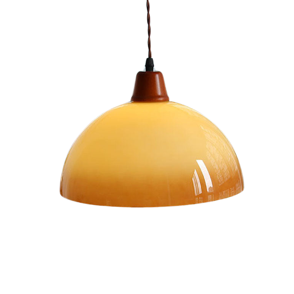 Pendant Light Amber Glass Iron - STATIC | Farmhouse Charm