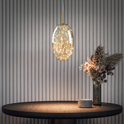 Pendant Light Gray Glass LED - VAULTX | Romantic Glow