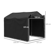 Octagonal Garden Gazebo, 8-Sided, 6.8×5 m, White Heavy Duty Metal Frame Outdoor Marquee Party & Wedding Canopy