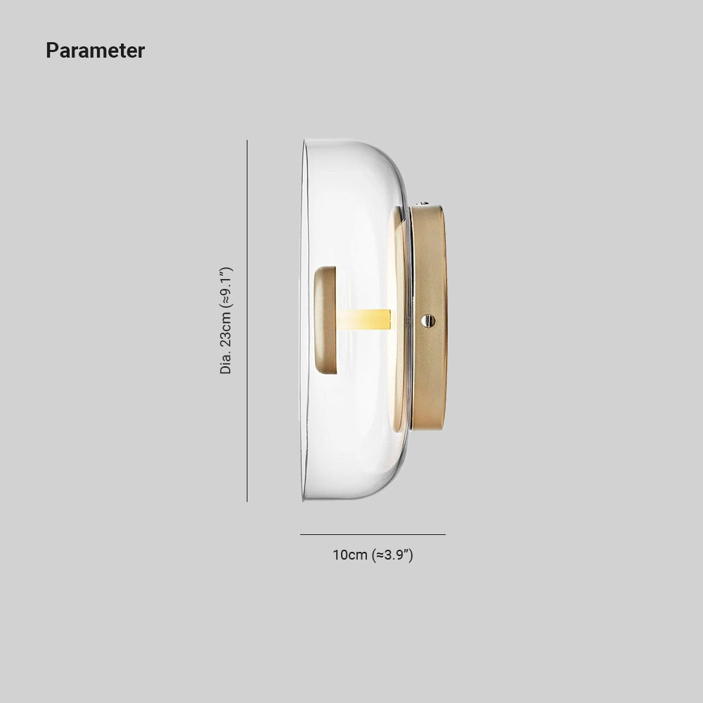 Hailie Modern Round Bowl Glass Wall Light Shades Bedroom Hallway