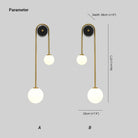 Edge Minimalisme Métal Gris Noir Laiton Verre Applique Murale Chambre à Coucher Salon