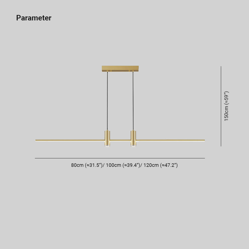Edge Moderne Inhabituel Long Métal Suspensions Salle à Manger Salon