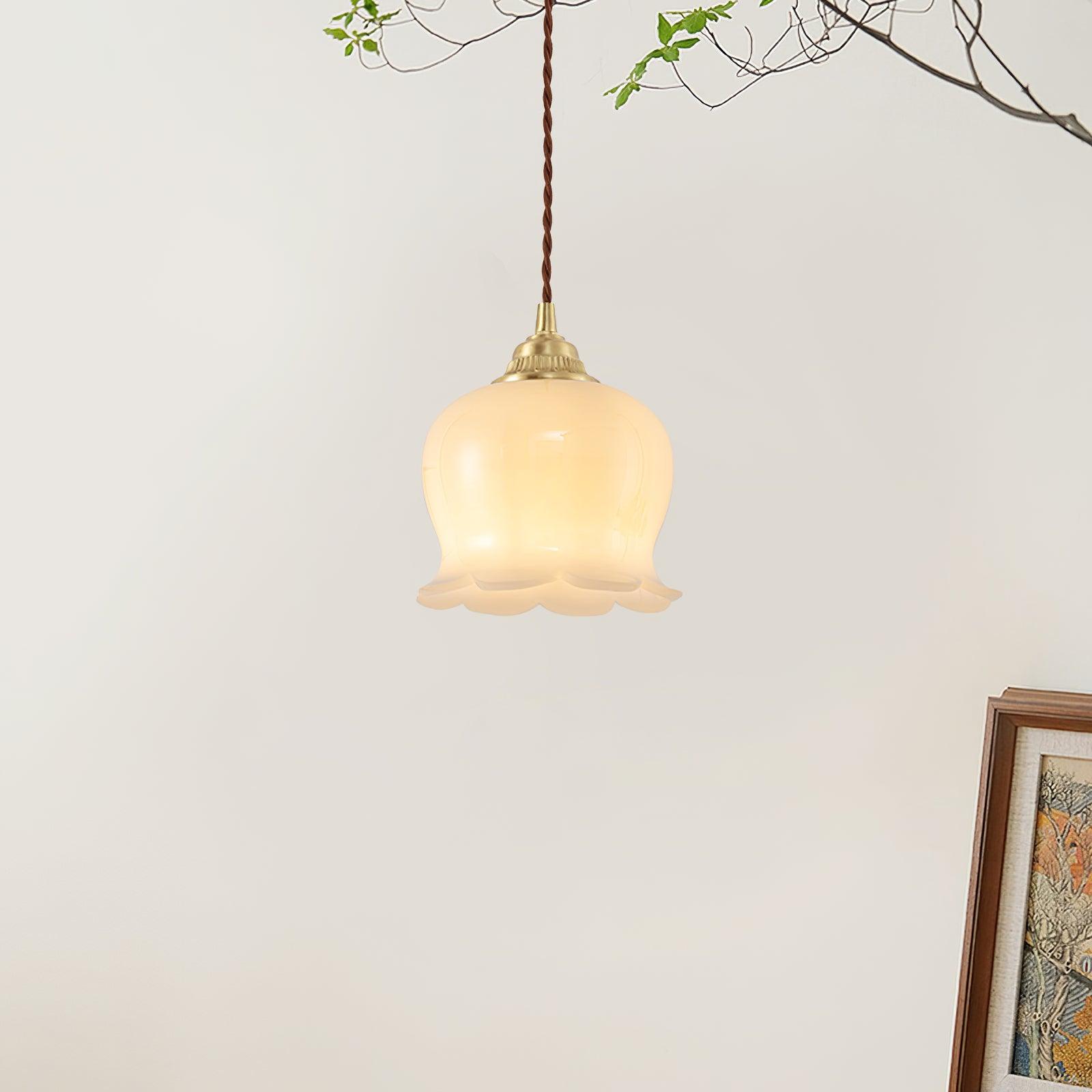 Pendant Light Brass Floral - SCEPTX | Serene Ambiance