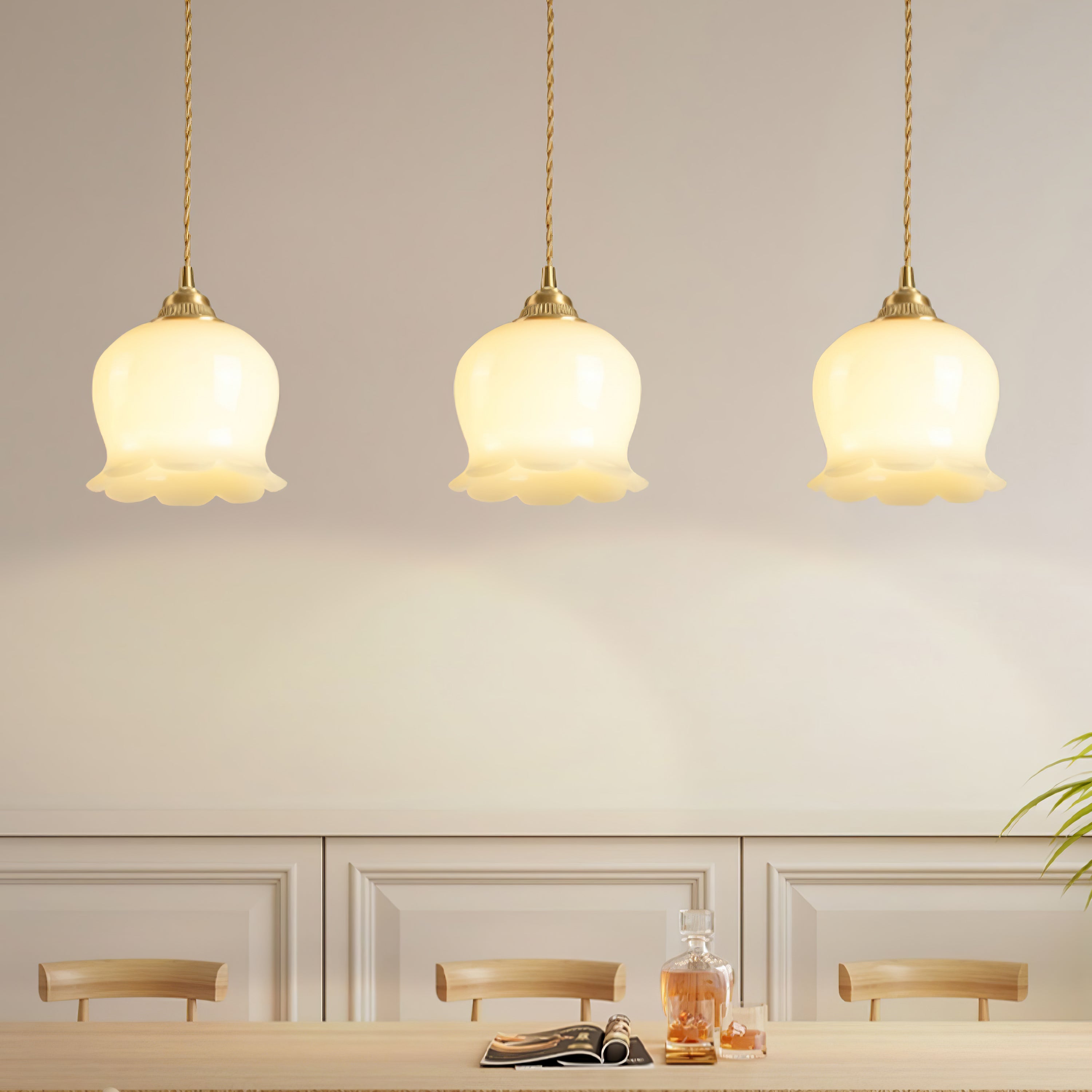 Pendant Light Brass Floral - SCEPTX | Serene Ambiance