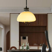 Pendant Light Beige Glass Wood - SCALAR | Cosy Glow