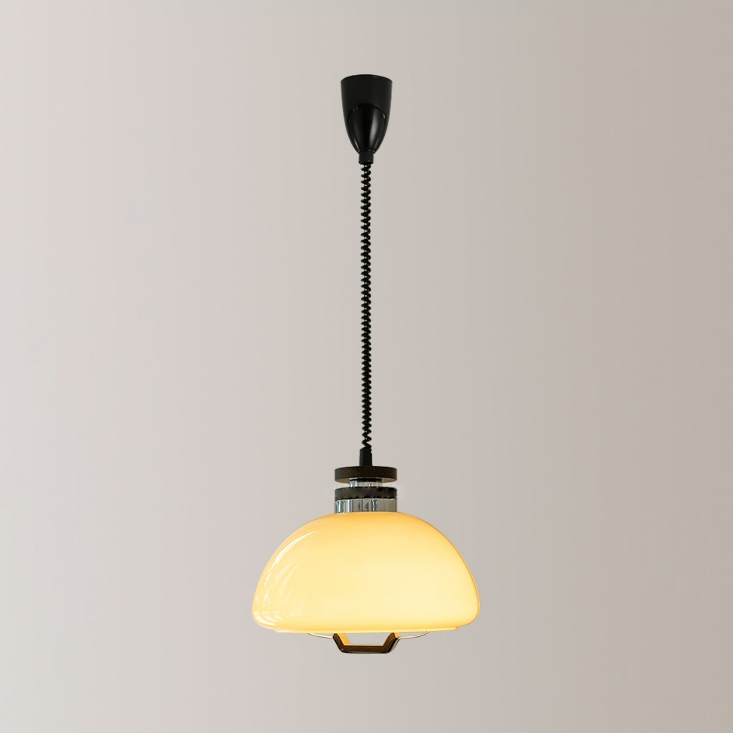 Pendant Light Beige Glass Wood - SCALAR | Cosy Glow