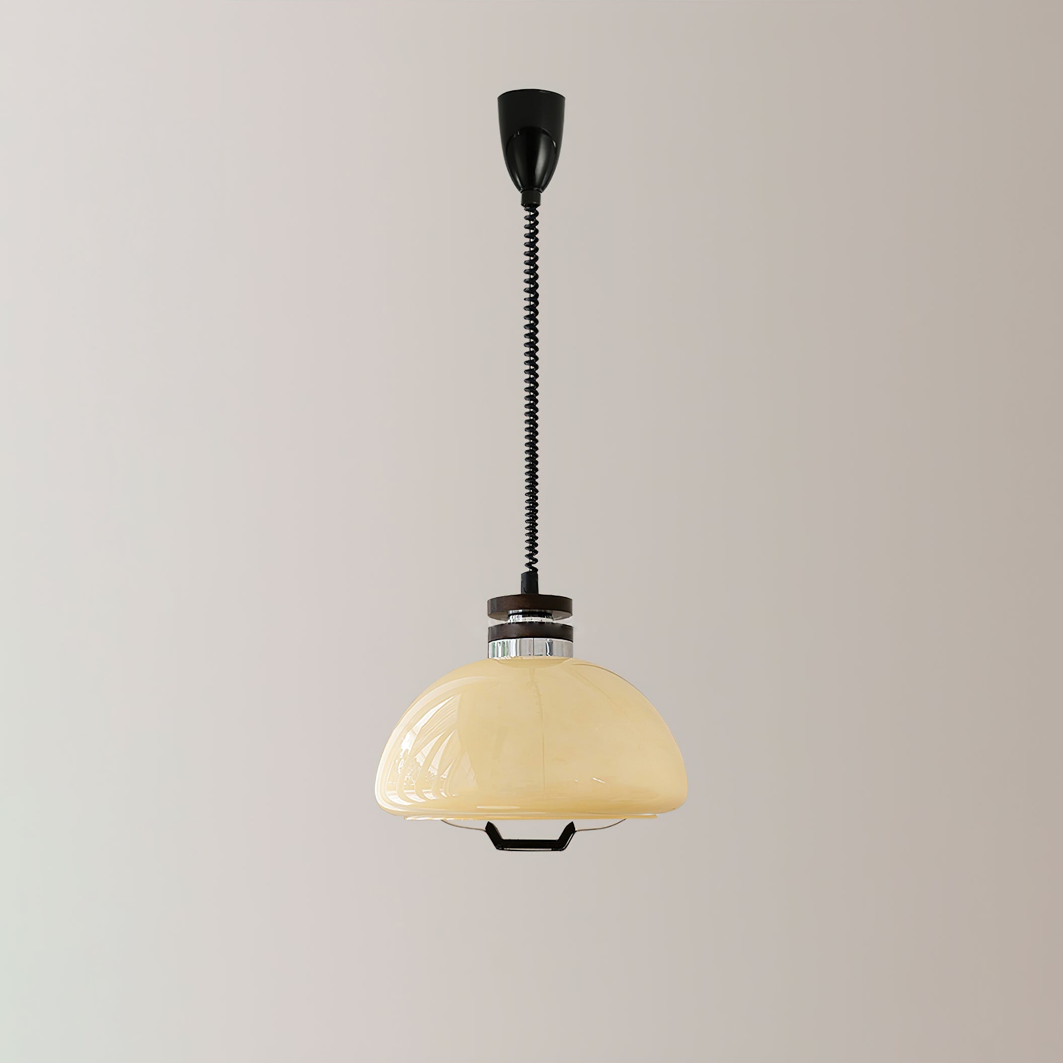 Pendant Light Beige Glass Wood - SCALAR | Cosy Glow