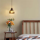 Hailie Vintage Rond Bois Verre Suspension Salle à Manger Chambre