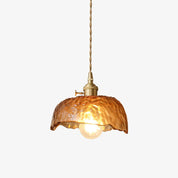 Pendant Light Brown Glass Brass - SAMARA | Vintage Elegance
