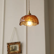 Pendant Light Brown Glass Brass - SAMARA | Vintage Elegance