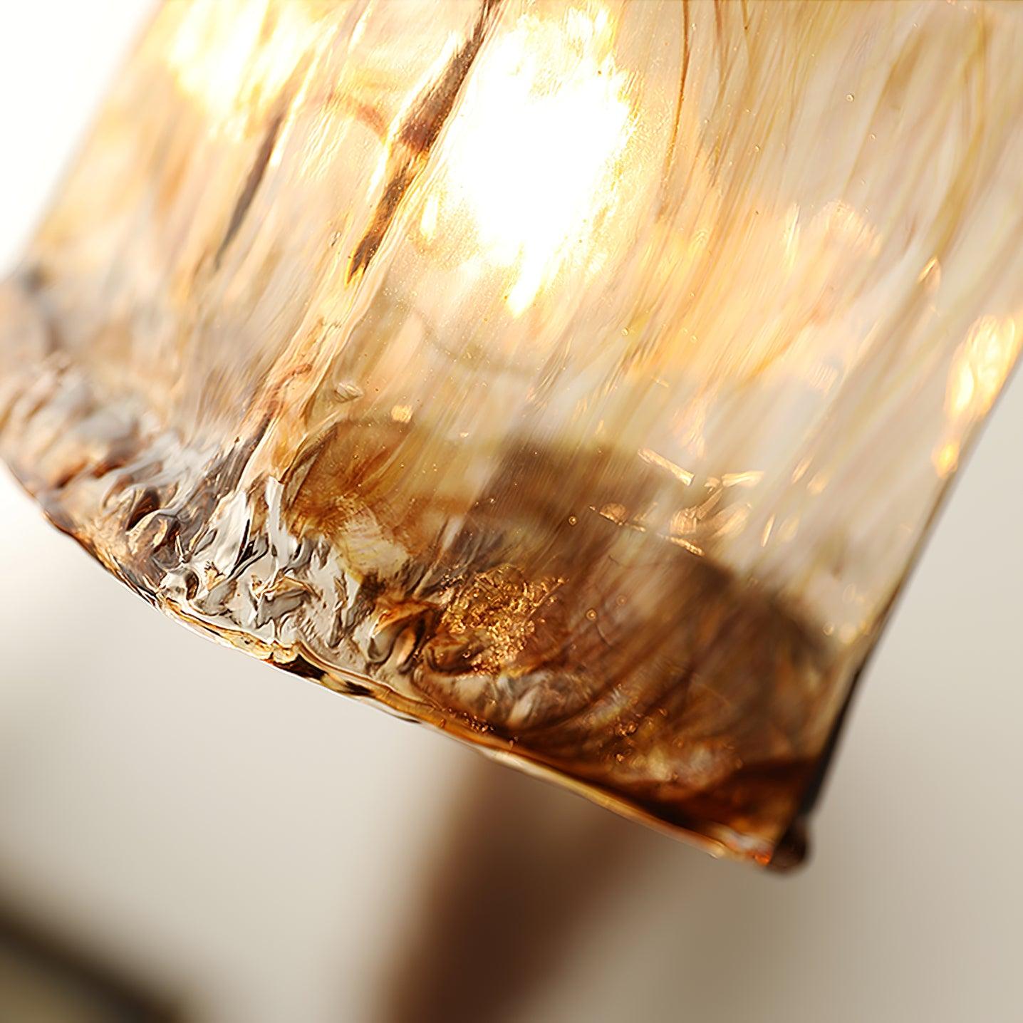 Pendant Light Brown Glass Brass - SAMARA | Vintage Elegance