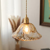 Pendant Light Brown Glass Brass - SAMARA | Vintage Elegance