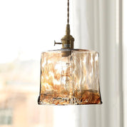 Pendant Light Brown Glass Brass - SAMARA | Vintage Elegance