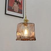 Pendant Light Brown Glass Brass - SAMARA | Vintage Elegance