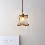 Pendant Light Brown Glass Brass - SAMARA | Vintage Elegance
