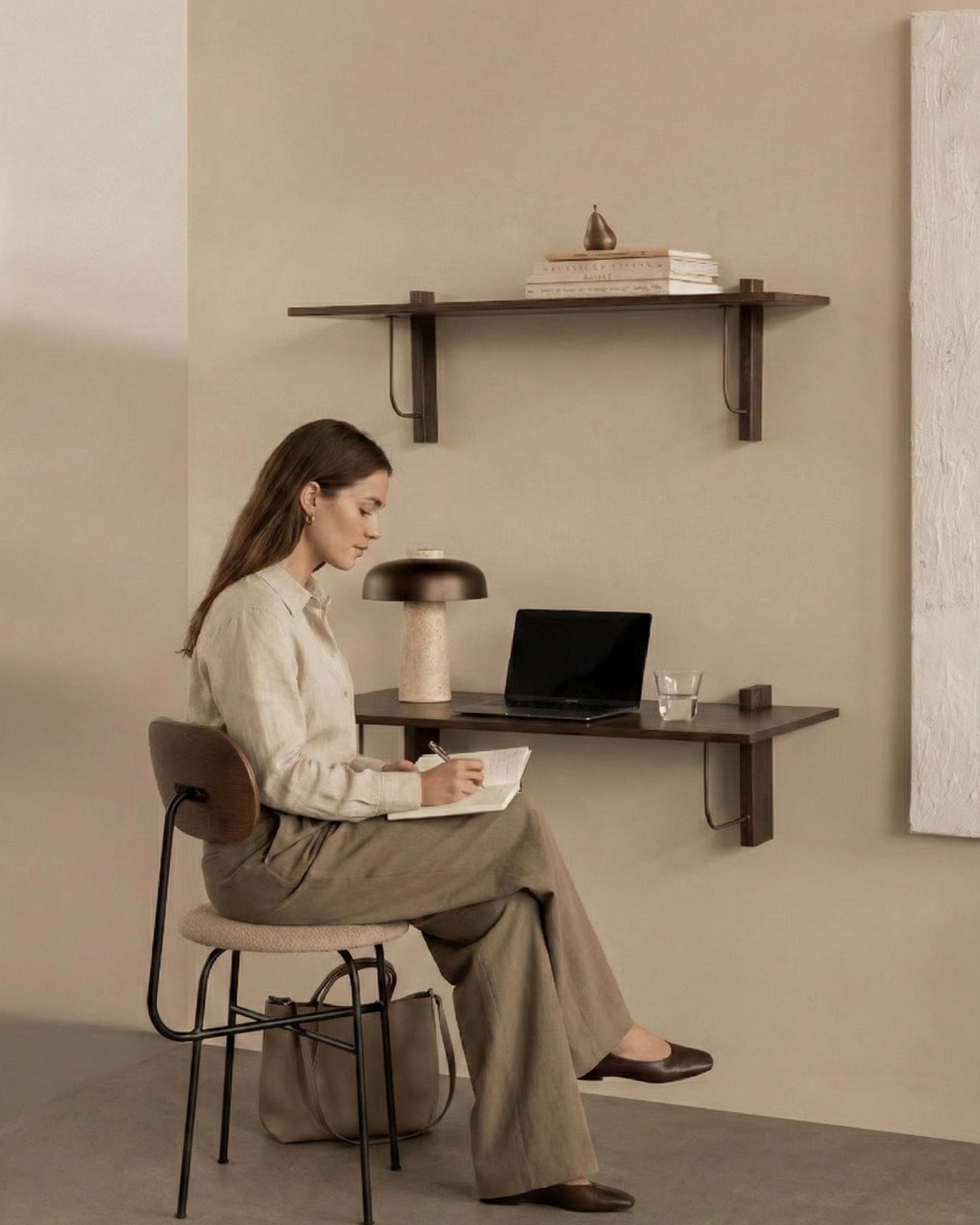 SAGAR designer table lamp displayed on a designer desk in a Sydney home — DecoHarmonie