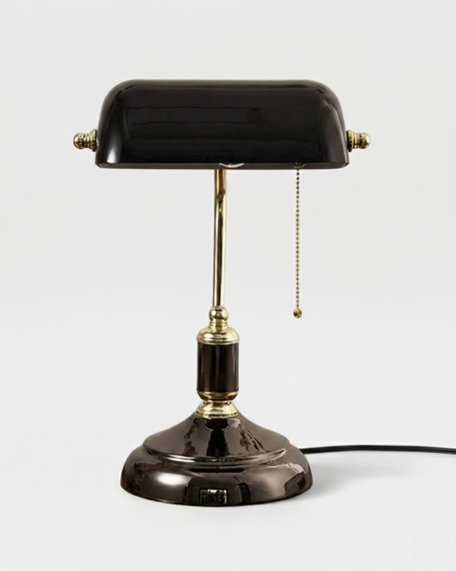 ANTIK banker's designer desk lamp in black gold — wireless rechargeable lamp | DecoHarmonie Australia