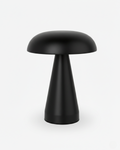 KEMI cordless table lamp, matte black mushroom dome shade on tapered conical base, rechargeable designer lighting | DecoHarmonie