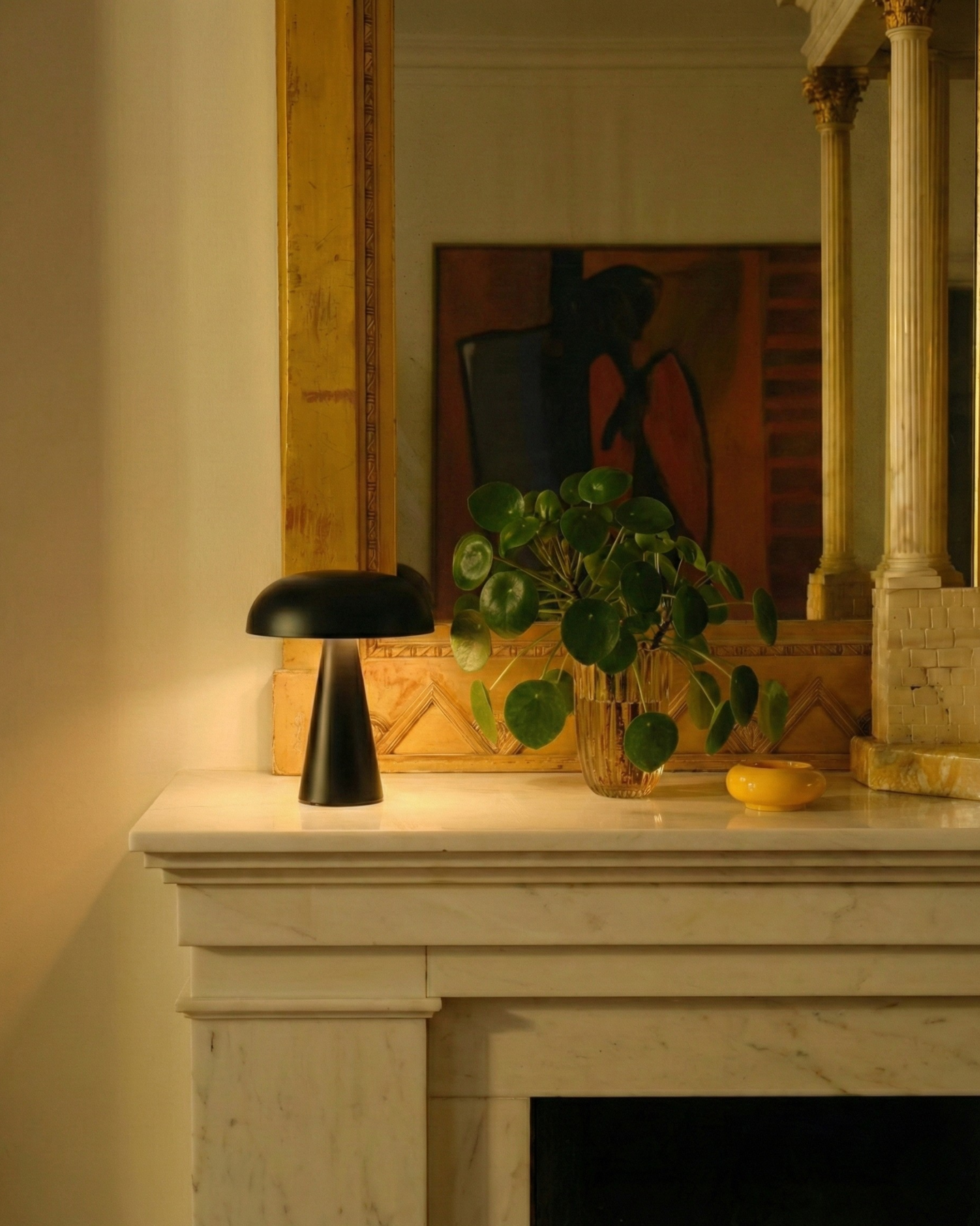 KEMI cordless designer table lamp shown on a bedside table in a modern bedroom — DecoHarmonie