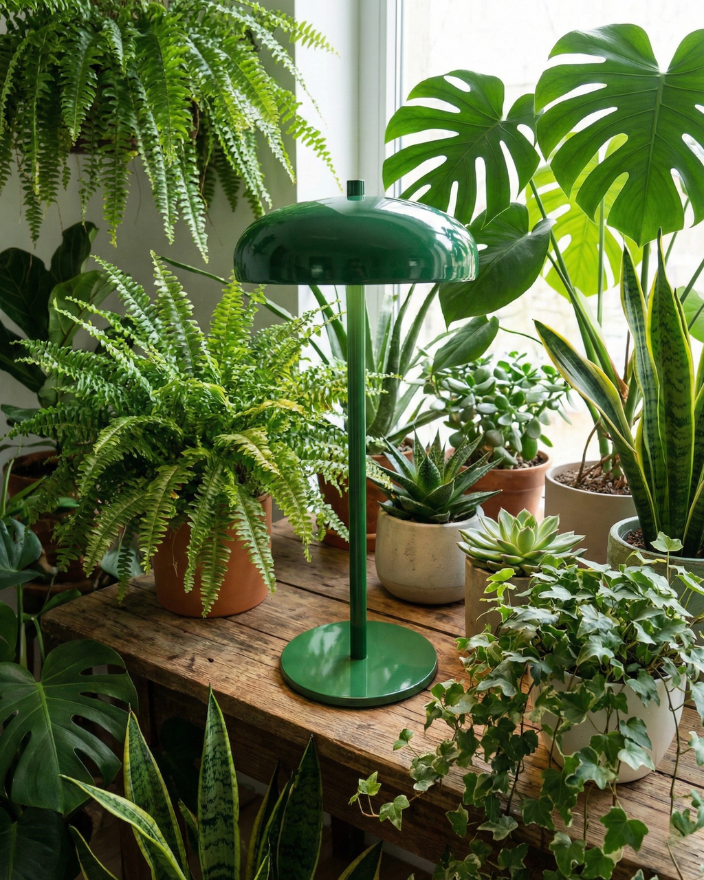 NARI cordless designer table lamp highlighting its sculptural silhouette in profile — DecoHarmonie