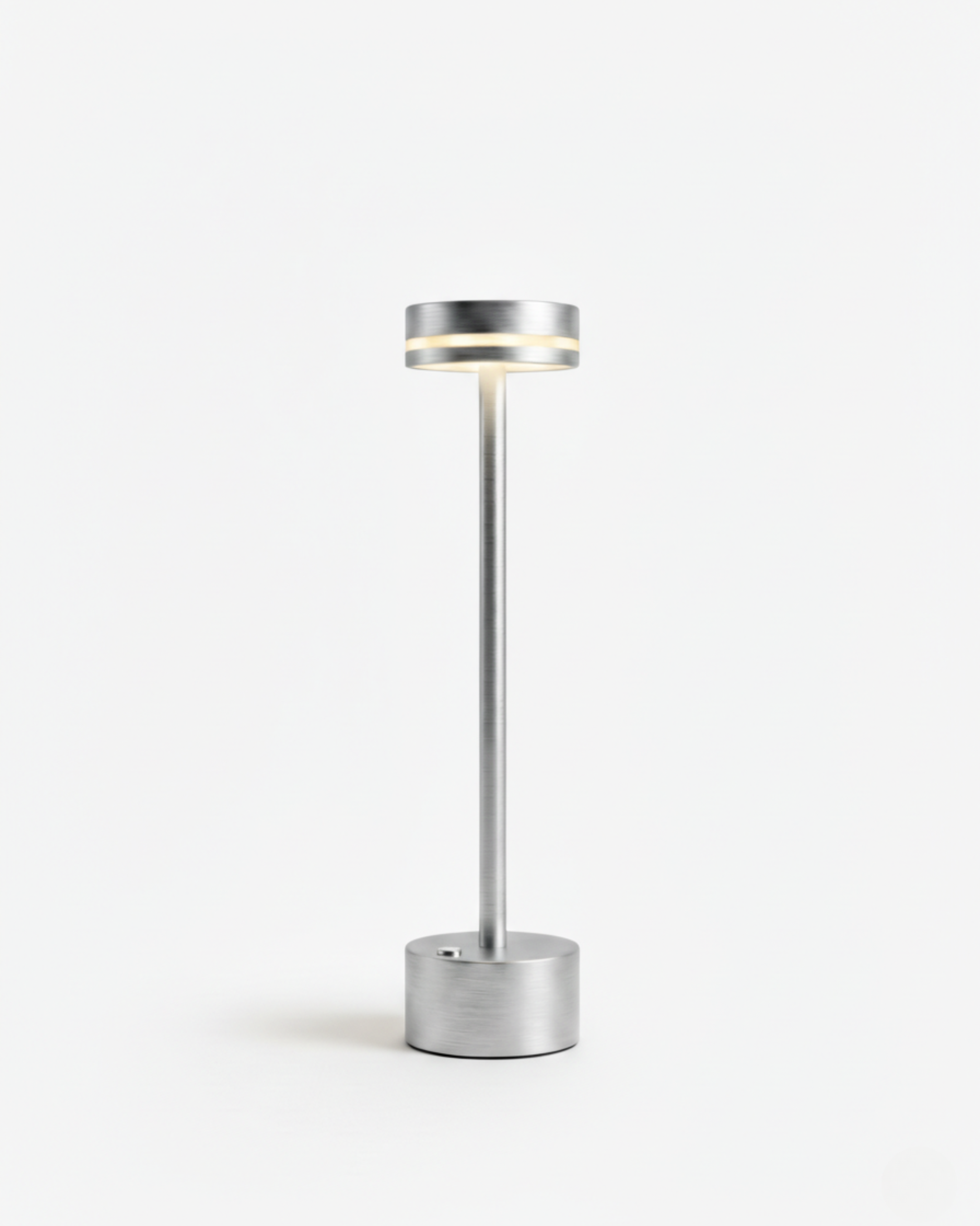 LYSA cordless designer table lamp in silver — wireless rechargeable lamp | DecoHarmonie Australia