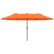 Double Garden Parasol 4.6m Outdoor Patio Sun Umbrella, Orange