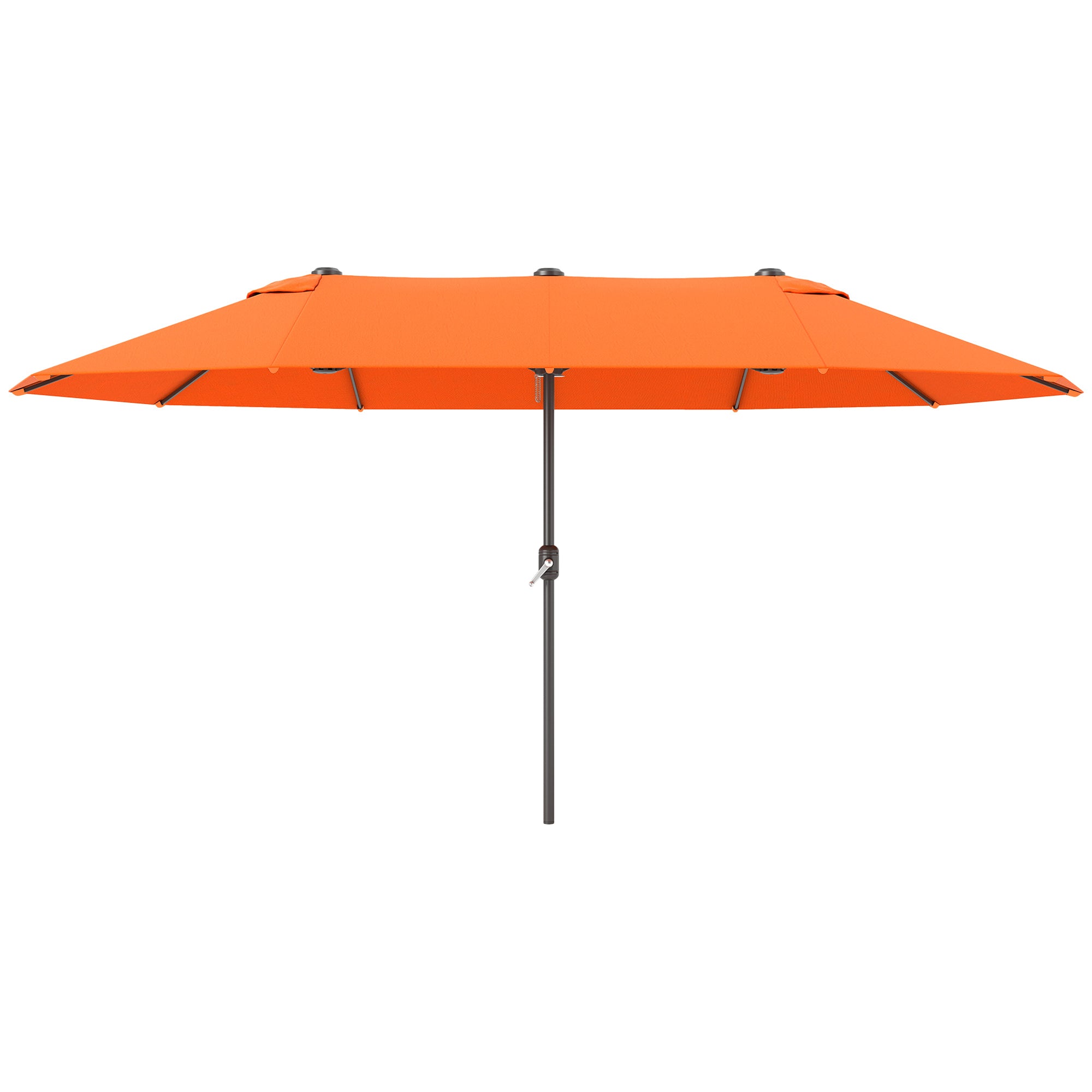 Double Garden Parasol 4.6m Outdoor Patio Sun Umbrella, Orange