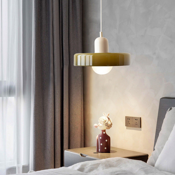 Pendant Light Green Glass Red - MODUSX | Bauhaus Style