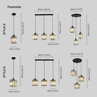 Kristy Suspension Ronde/Carré Nordique, Métal/Verre, Noir/Or, Salon/Bar