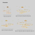 Arisha Suspension Anneau Moderne Métal Noir/Doré/Café Salon