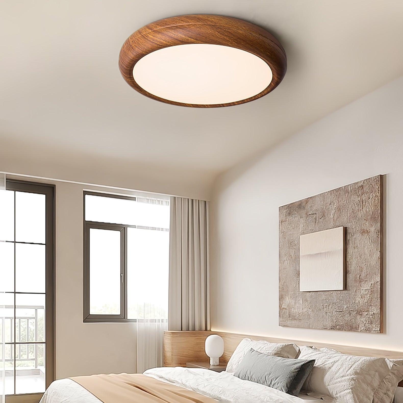 Ceiling Light Wood Grain Round - ADAPTX | Warm Ambiance