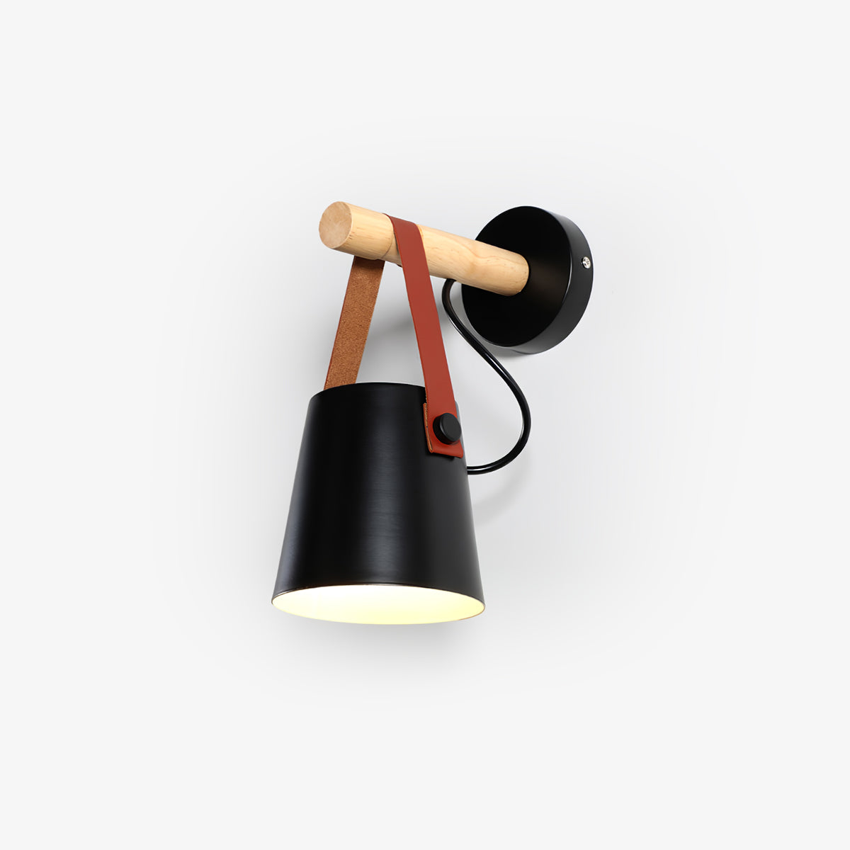 Wall Light Wood Leather - LYRAX | Elegant Lighting
