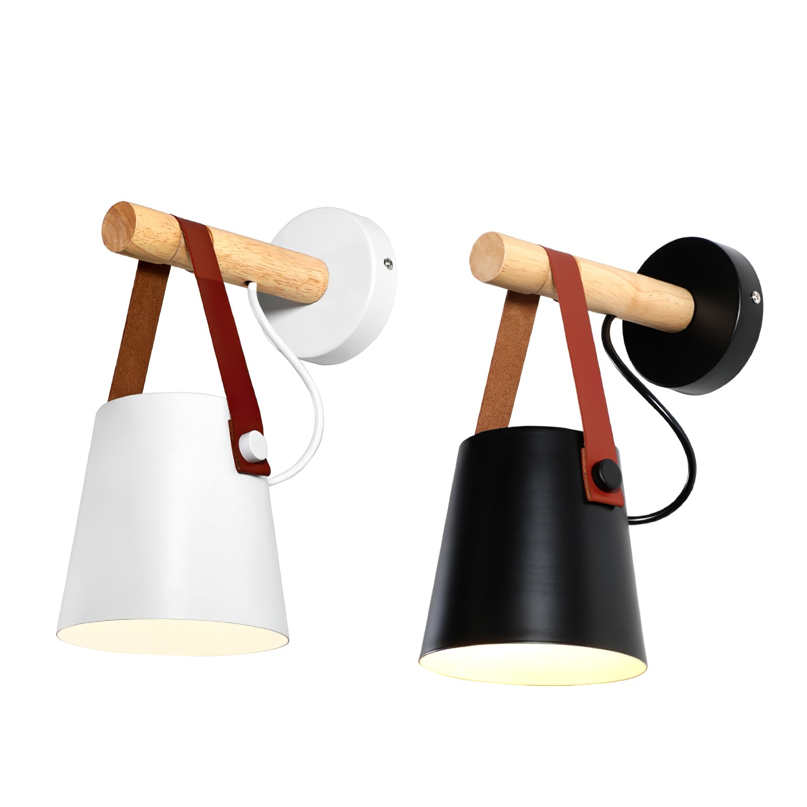 Wall Light Wood Leather - LYRAX | Elegant Lighting