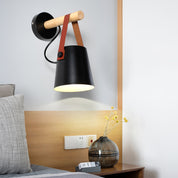 Wall Light Wood Leather - LYRAX | Elegant Lighting