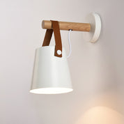Wall Light Wood Leather - LYRAX | Elegant Lighting