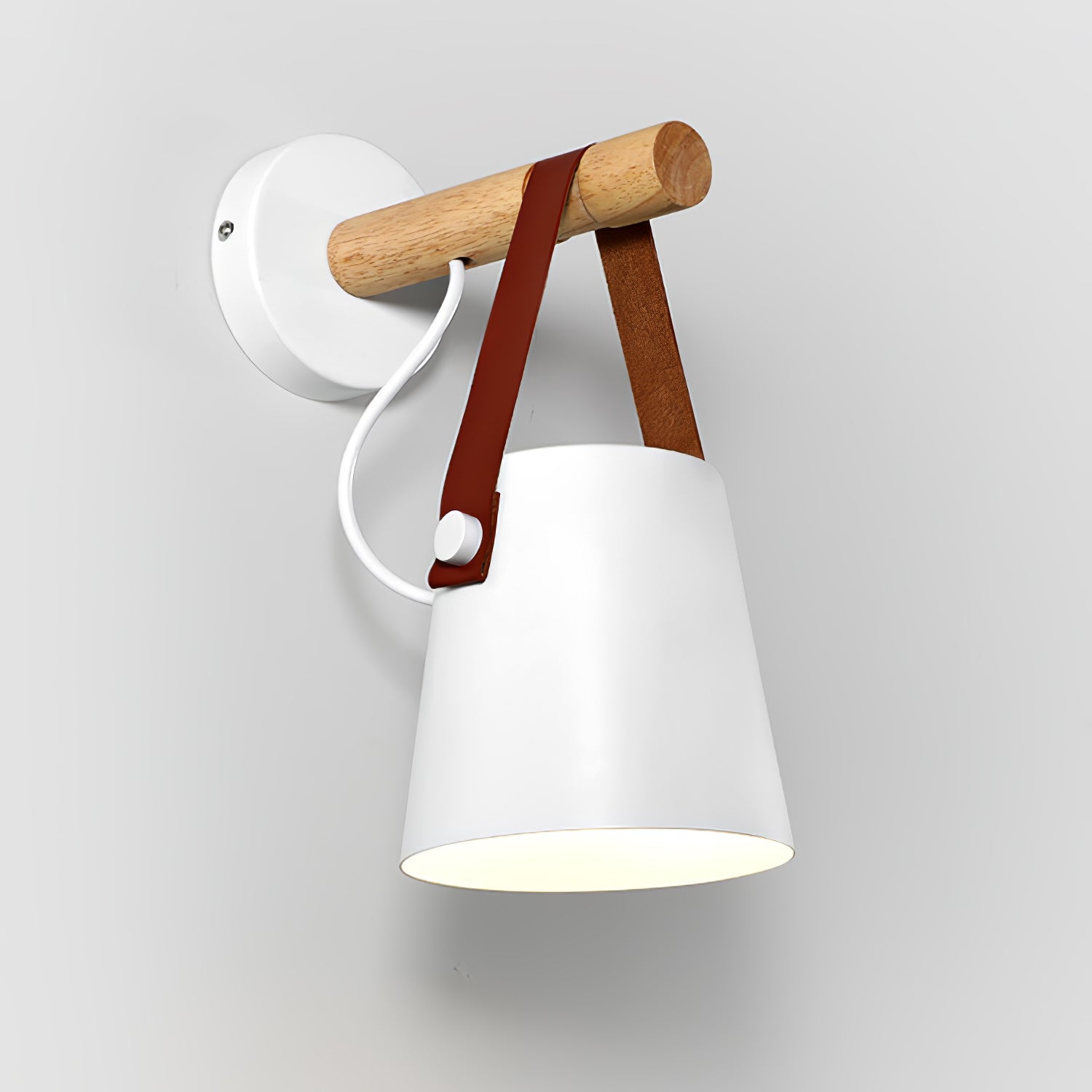 Wall Light Wood Leather - LYRAX | Elegant Lighting
